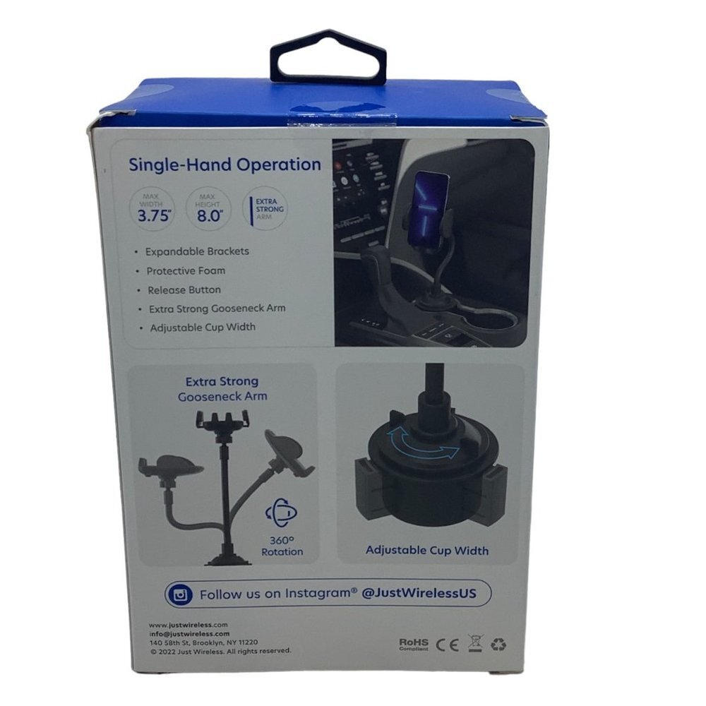 JW Just Wireless Car Cup‎ Holder Phone Mount Universal Black NEW - Picture 4 of 8
